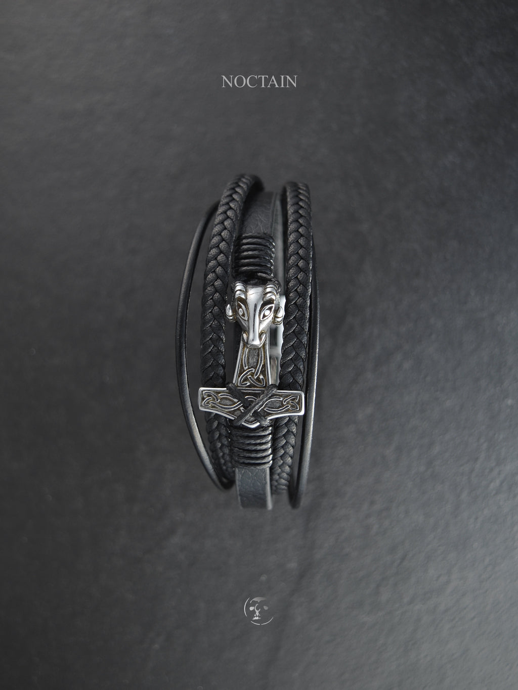 Ziegen Anker - Edelstahl, Kunstleder Armband