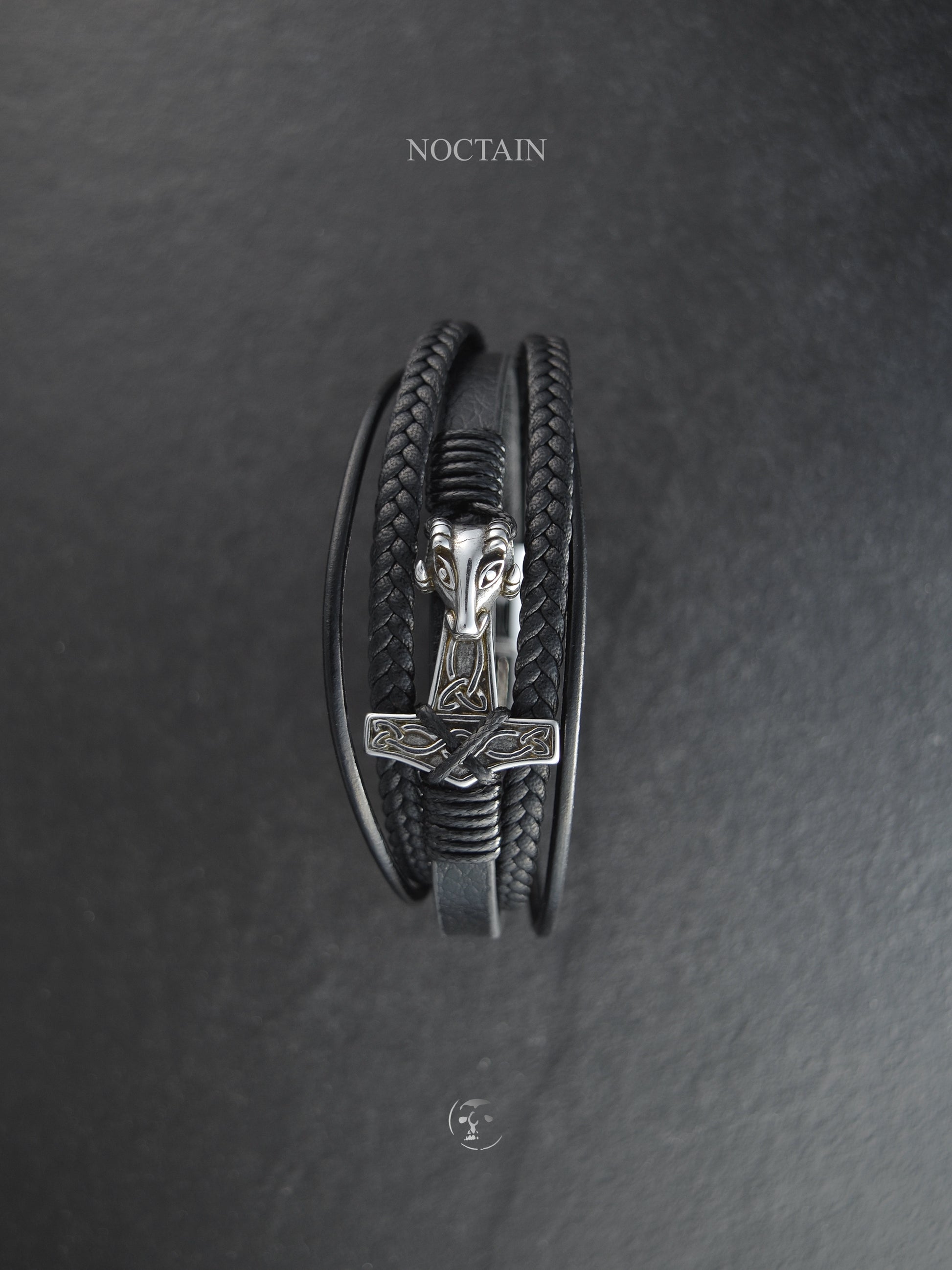 Ziegen Anker - Edelstahl, Kunstleder Armband