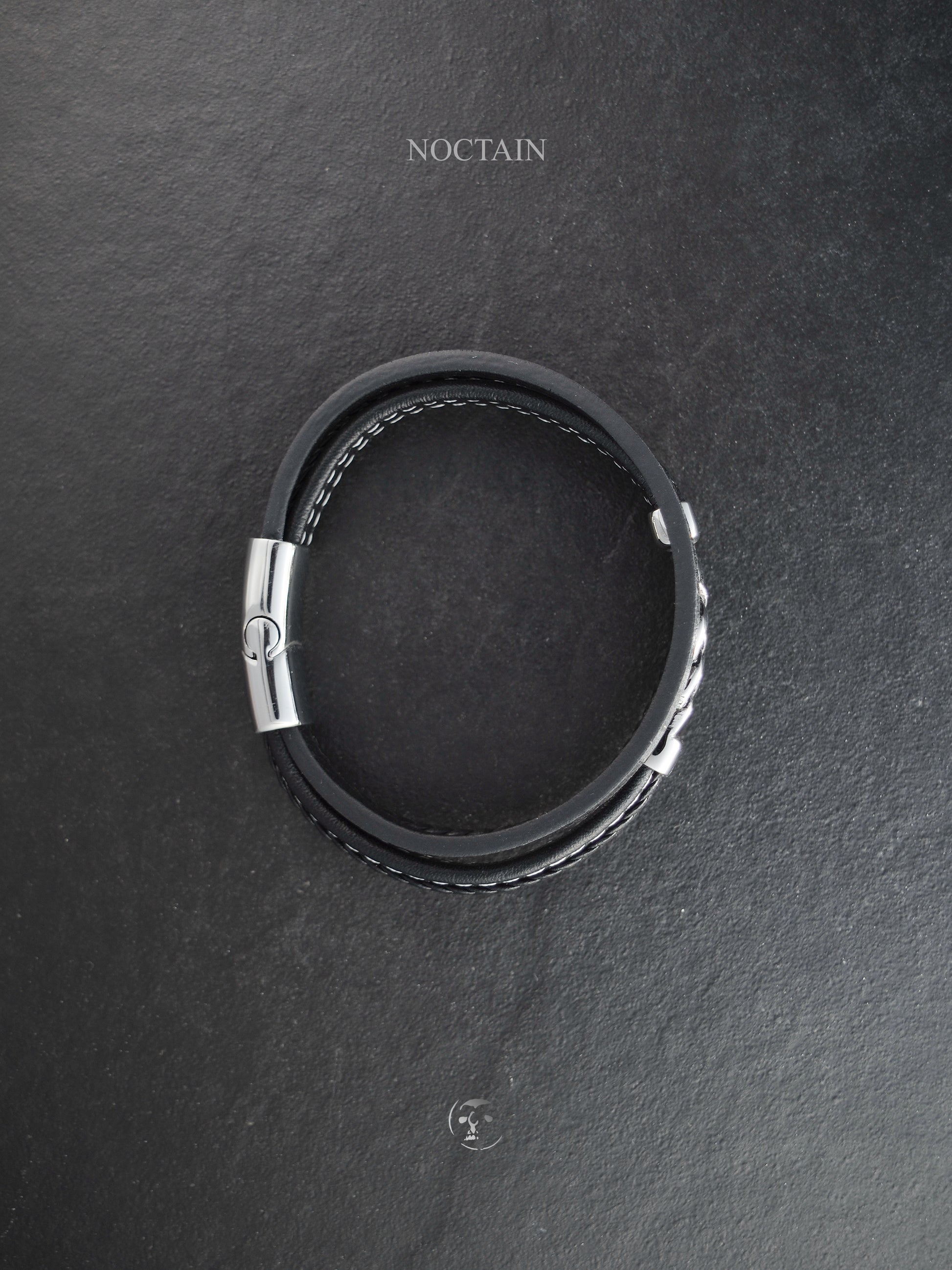 Nordic Knot - Edelstahl, Kunstleder Armband