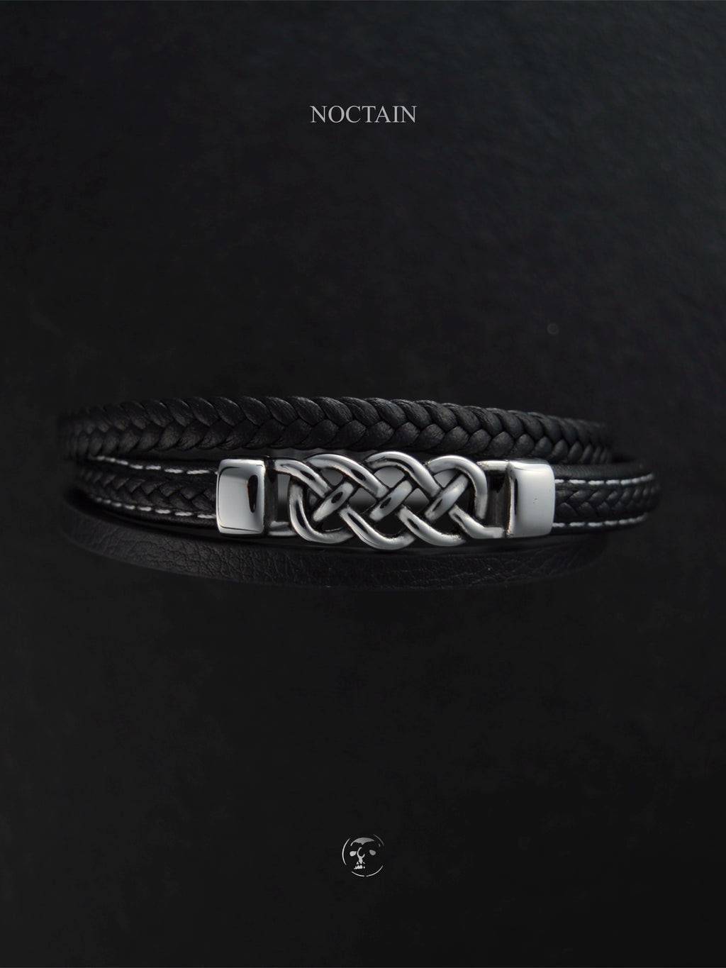 Nordic Knot - Edelstahl, Kunstleder Armband