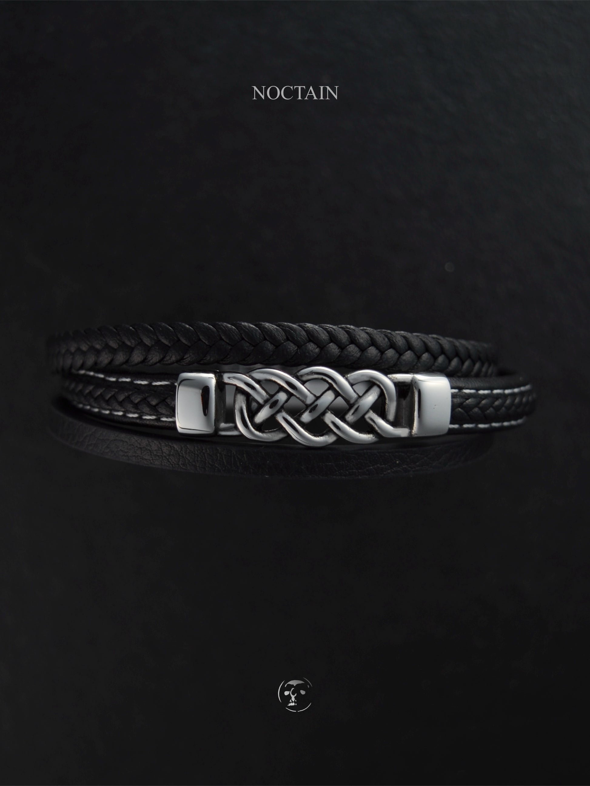 Nordic Knot - Edelstahl, Kunstleder Armband