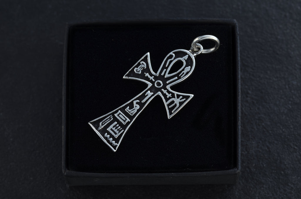 Nefari Ankh Anhänger mit Hieroglyphen