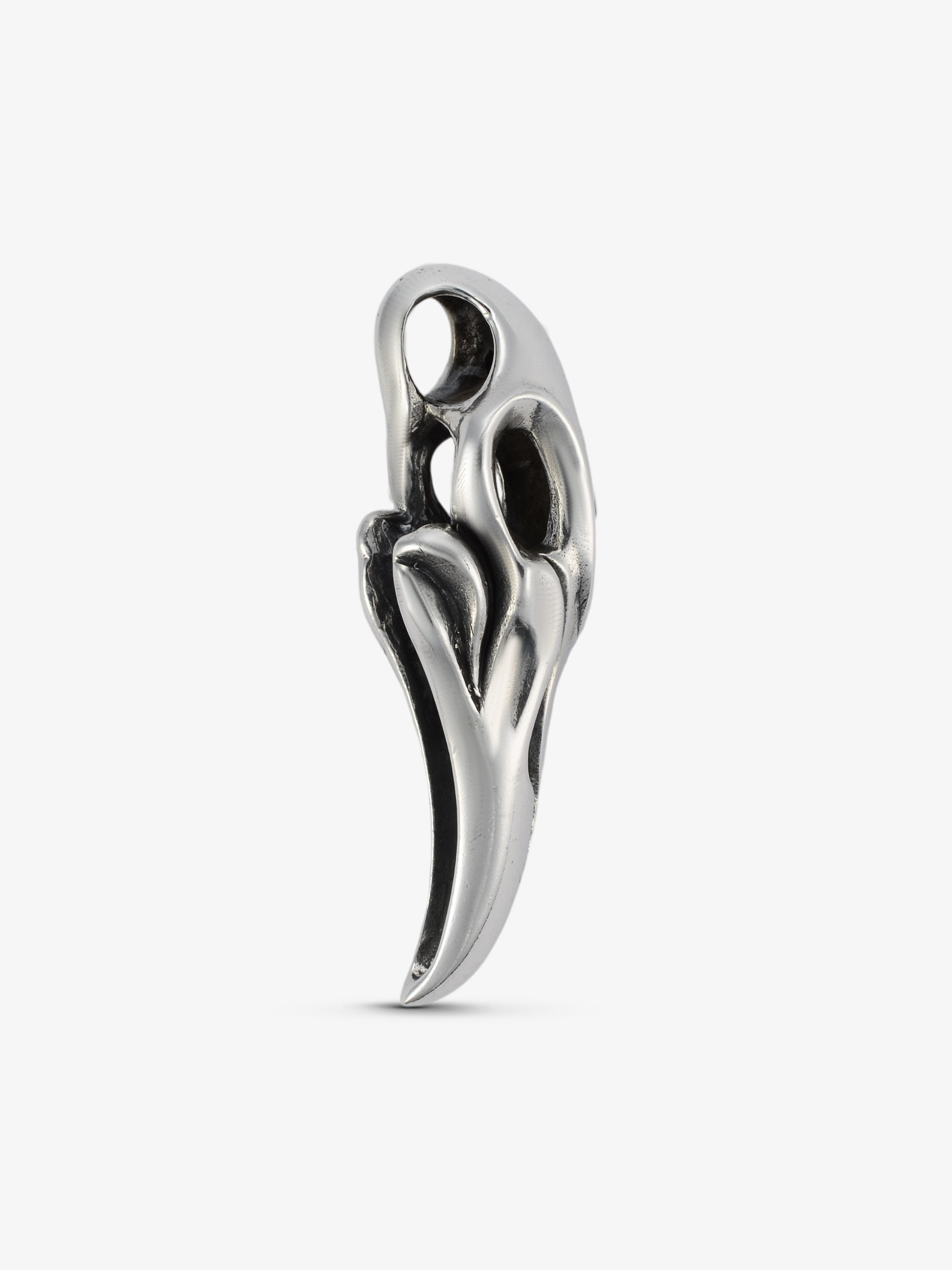 Noctain Ketten Anhänger 925 Sterling Silber Krähe mit schwarzen Onyx Steinen Side