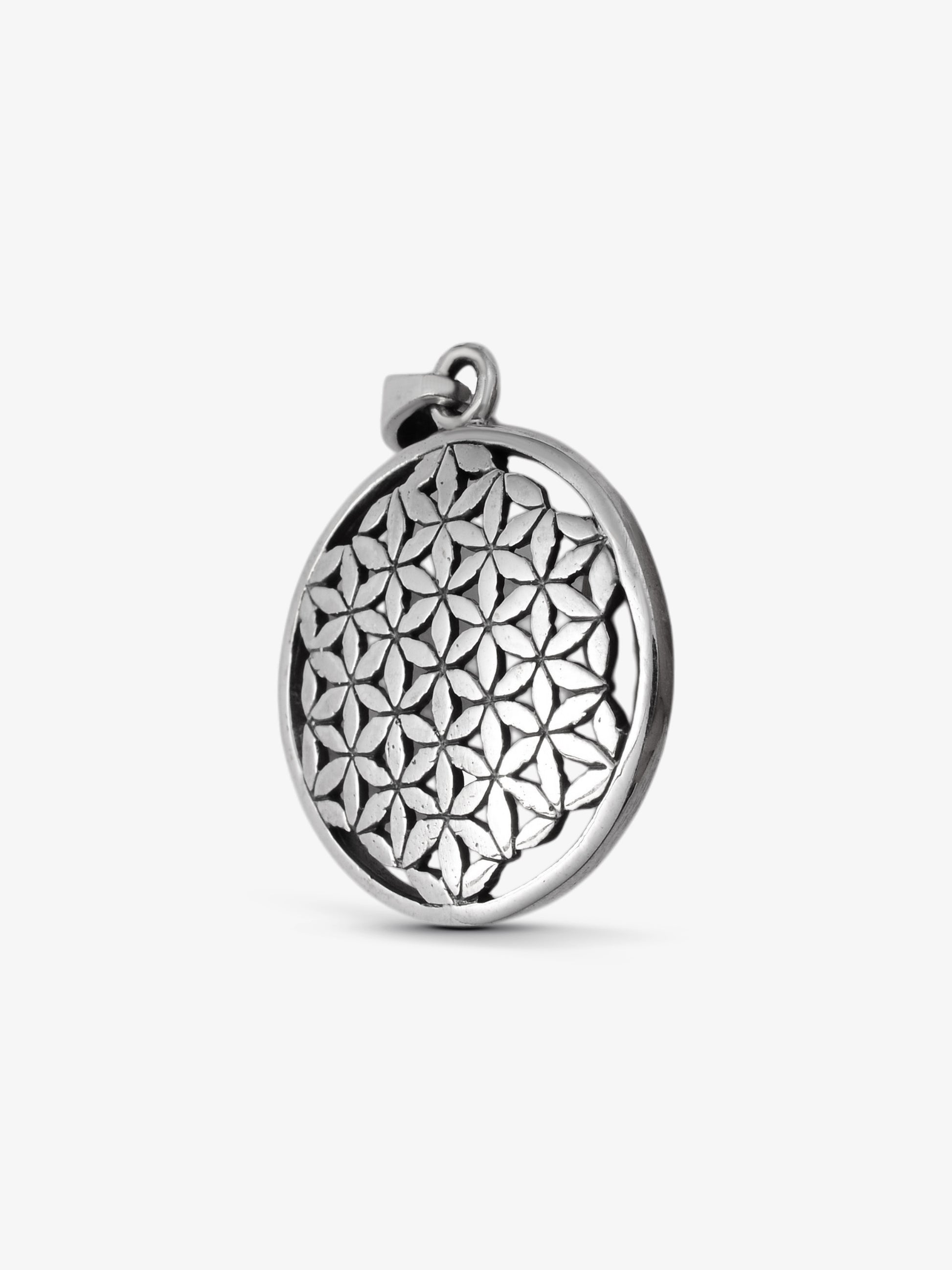 Anhänger Blume des Lebens „Aethyra Solara” oval mittel