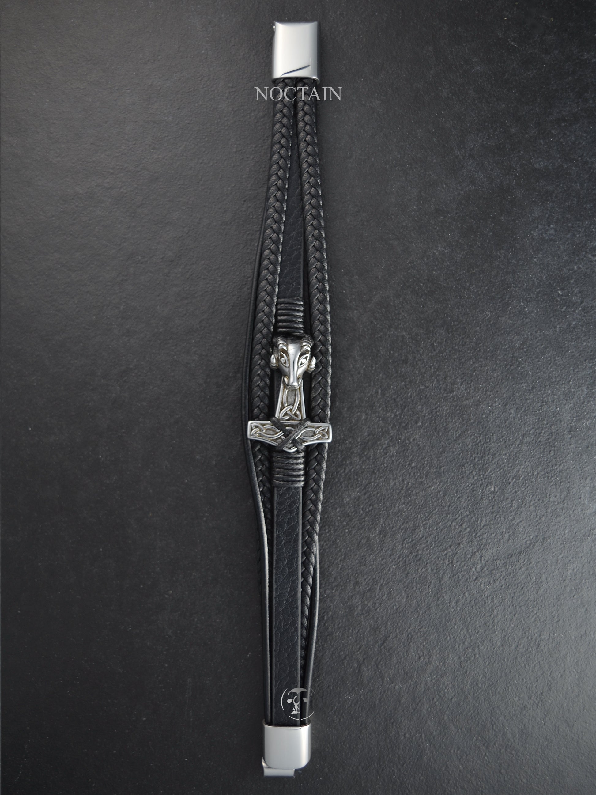 Ziegen Anker - Edelstahl, Kunstleder Armband