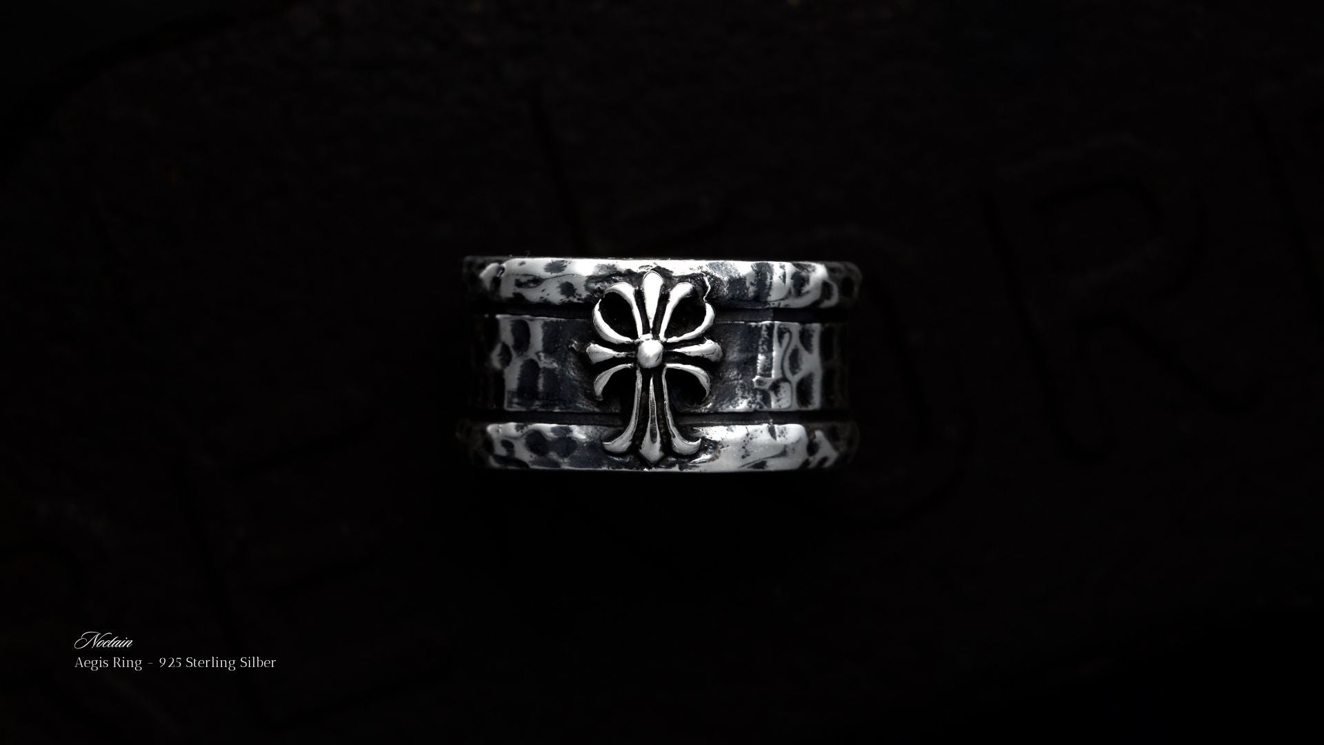 Noctain Aegis Ring - 925 Sterling Silber - Noctain - Schwarz auf Kohle