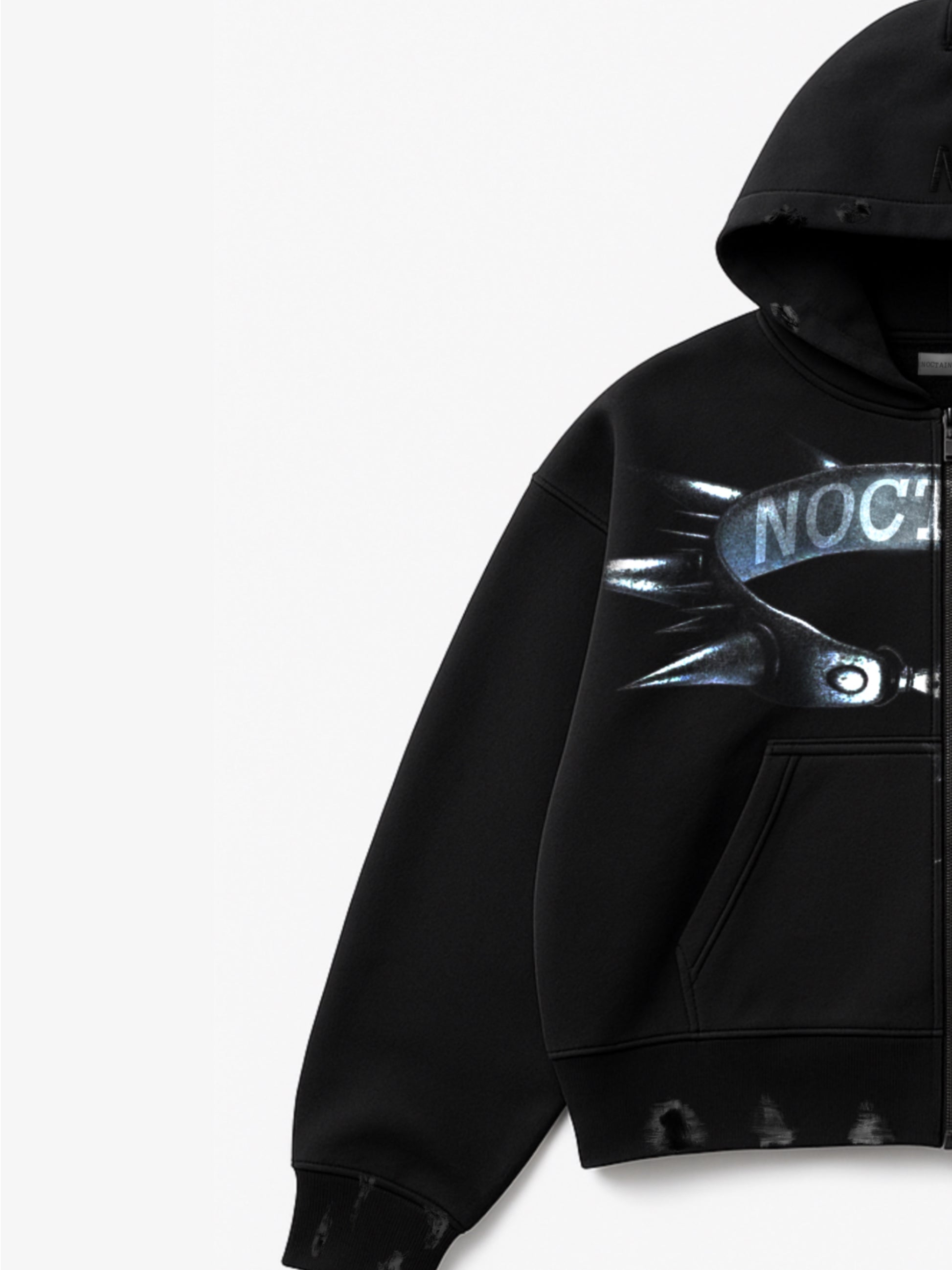 Spiked Choker Zip Hoodie