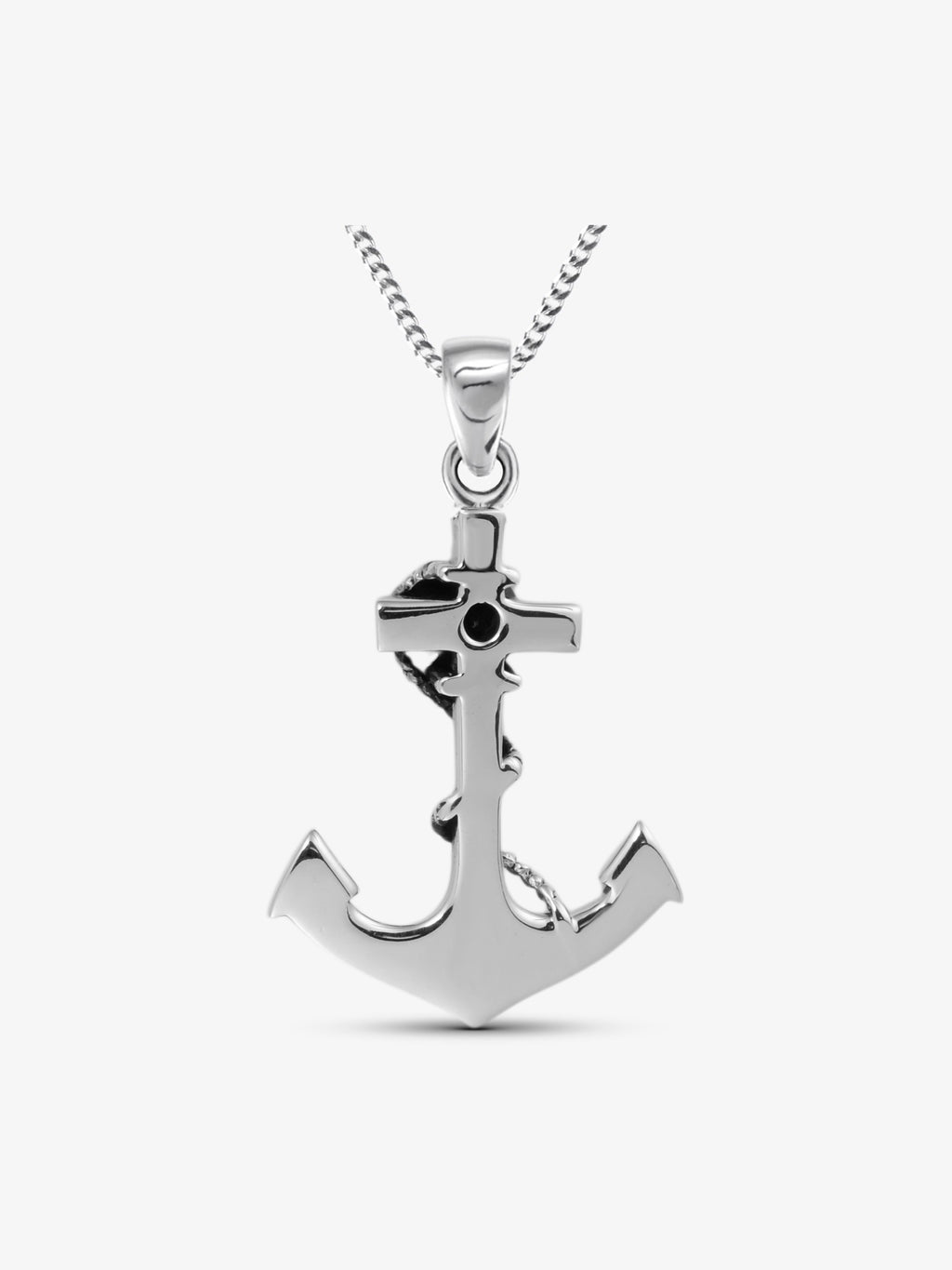 Noctain - Anker Anhänger 925 Sterling SIlber Onyx Damen Herren Neu