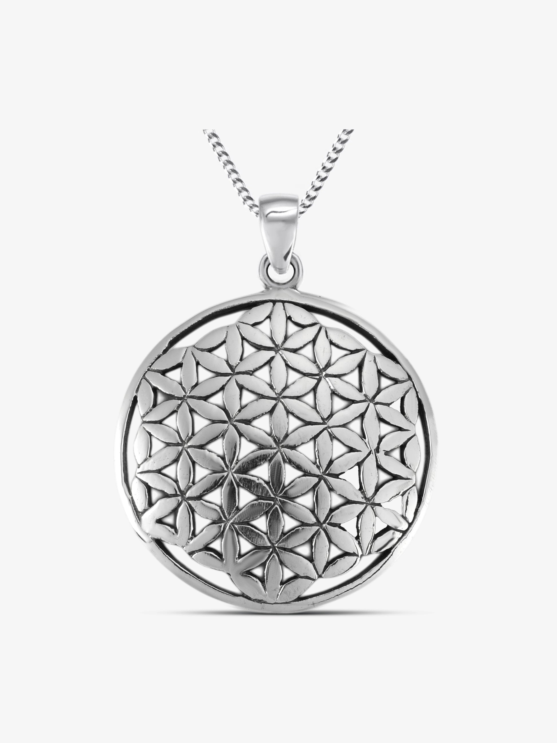 Noctain Lebensblume 925 Sterling Silber Anhänger für Halsketten als Symbol Bedeutung Geschenk für Herren Damen Paare Verbindung Liebe Wachstum Massiv Premium