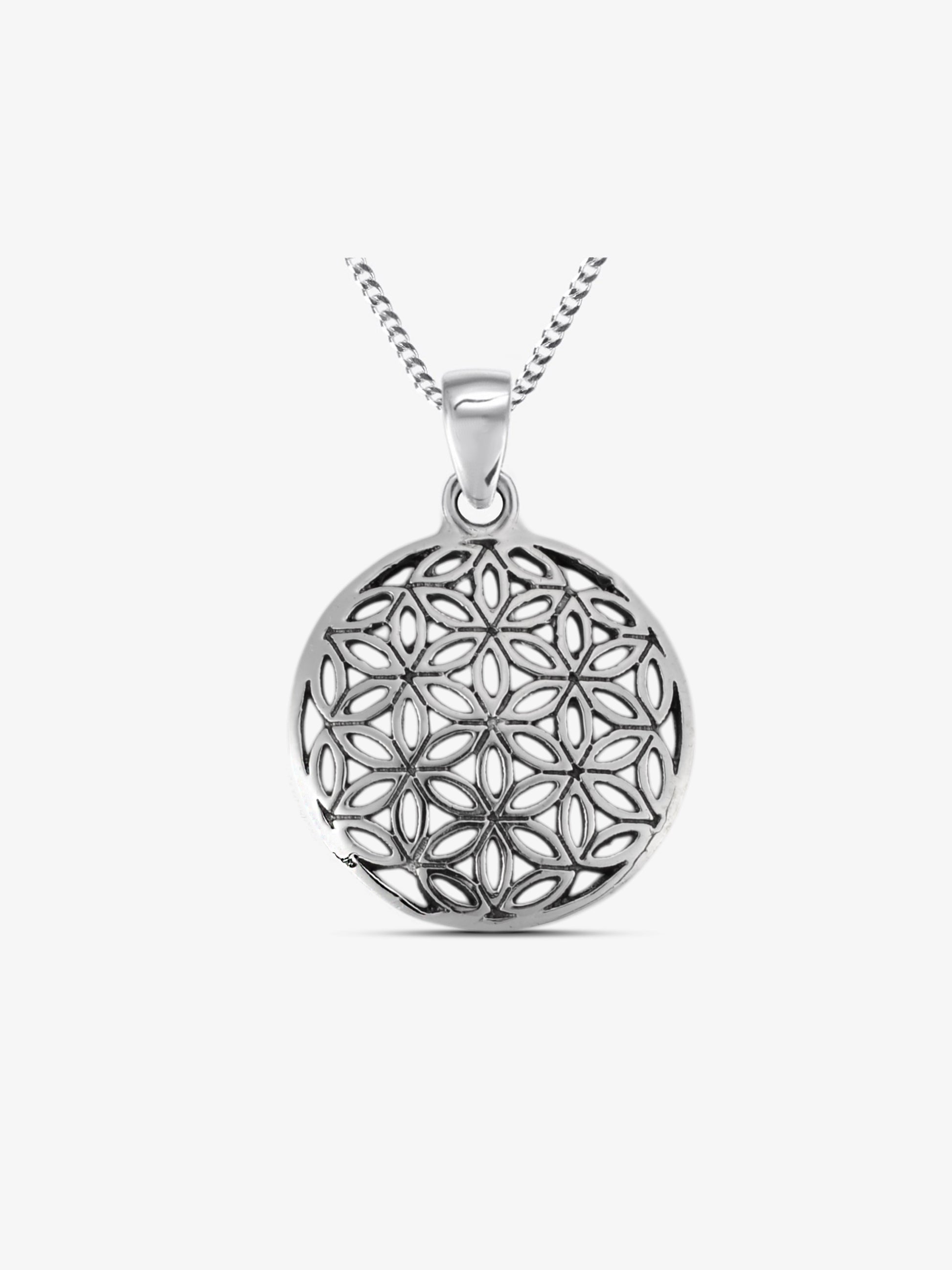 Noctain Lebensblume 925 Sterling Silber Anhänger für Halsketten als Symbol Bedeutung Geschenk für Herren Damen Paare Verbindung Liebe Wachstum