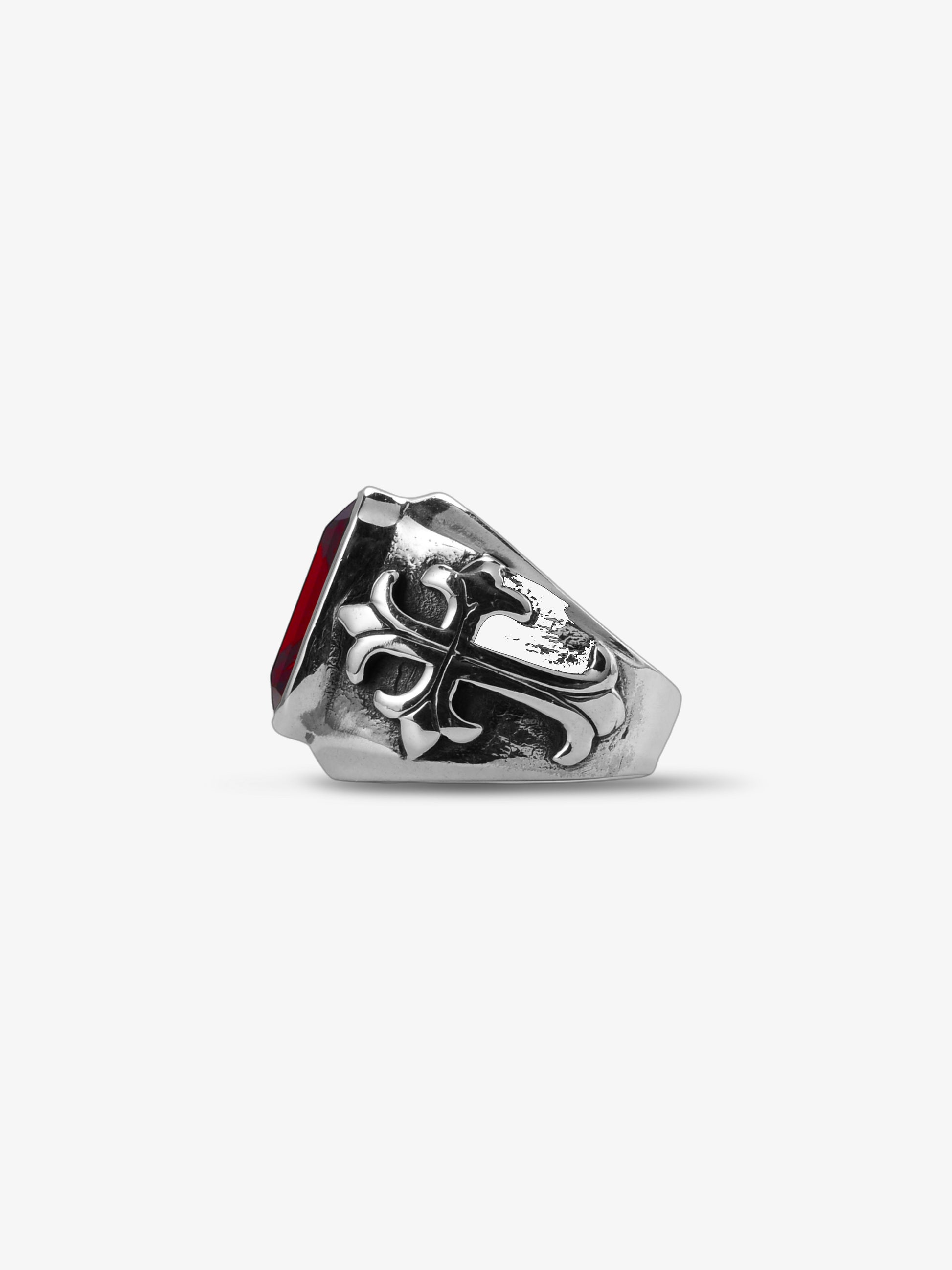 Ring Lilienkreuz „Darkcrux” rot