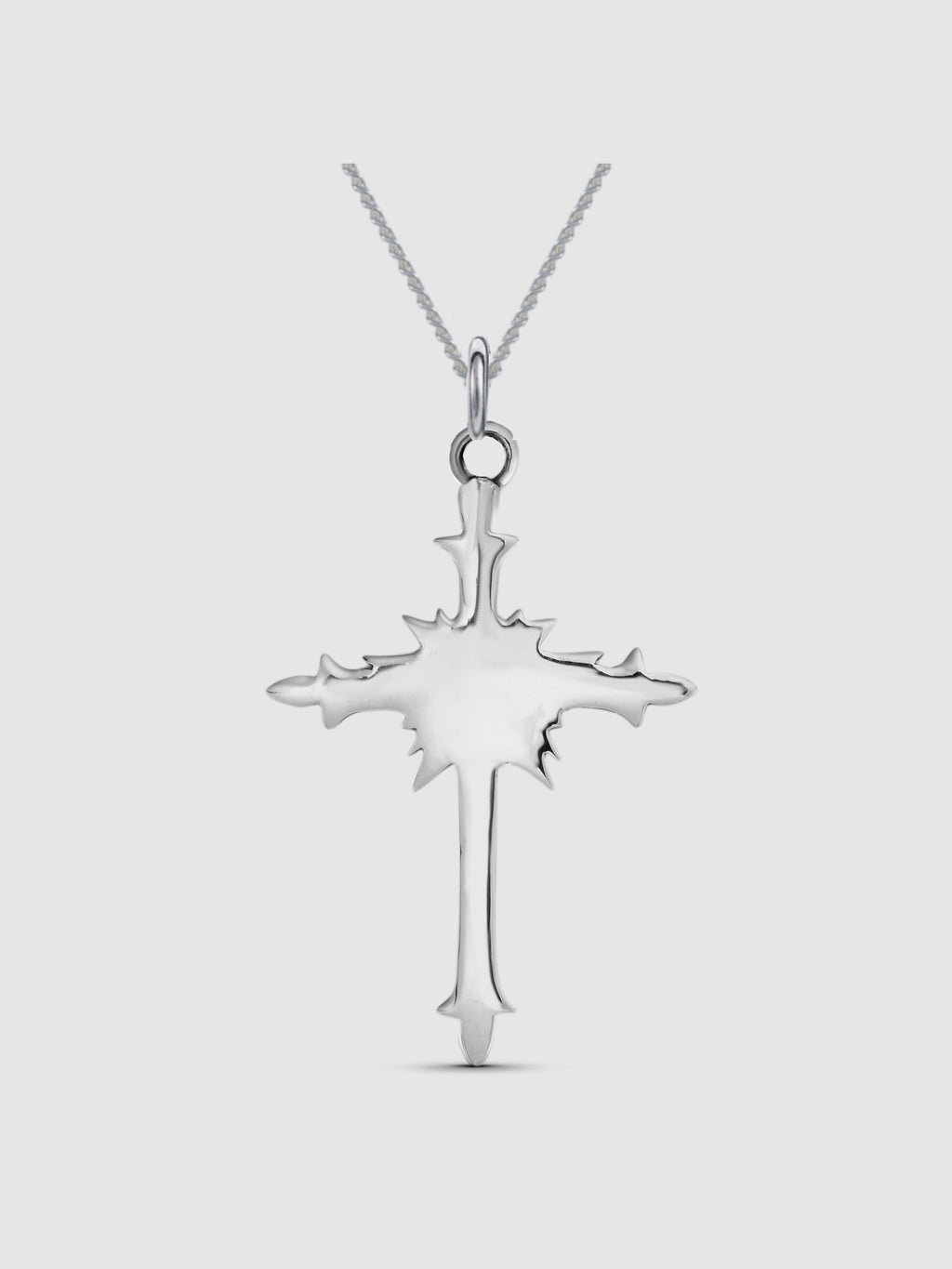 noctain Kreuz Anhänger mit Pentagramm aus 925 Sterling Silber, detaillierter Gothic Schmuck mit okkultem Symbol, massiver Silberanhänger für Damen und Herren im Rocker Style
