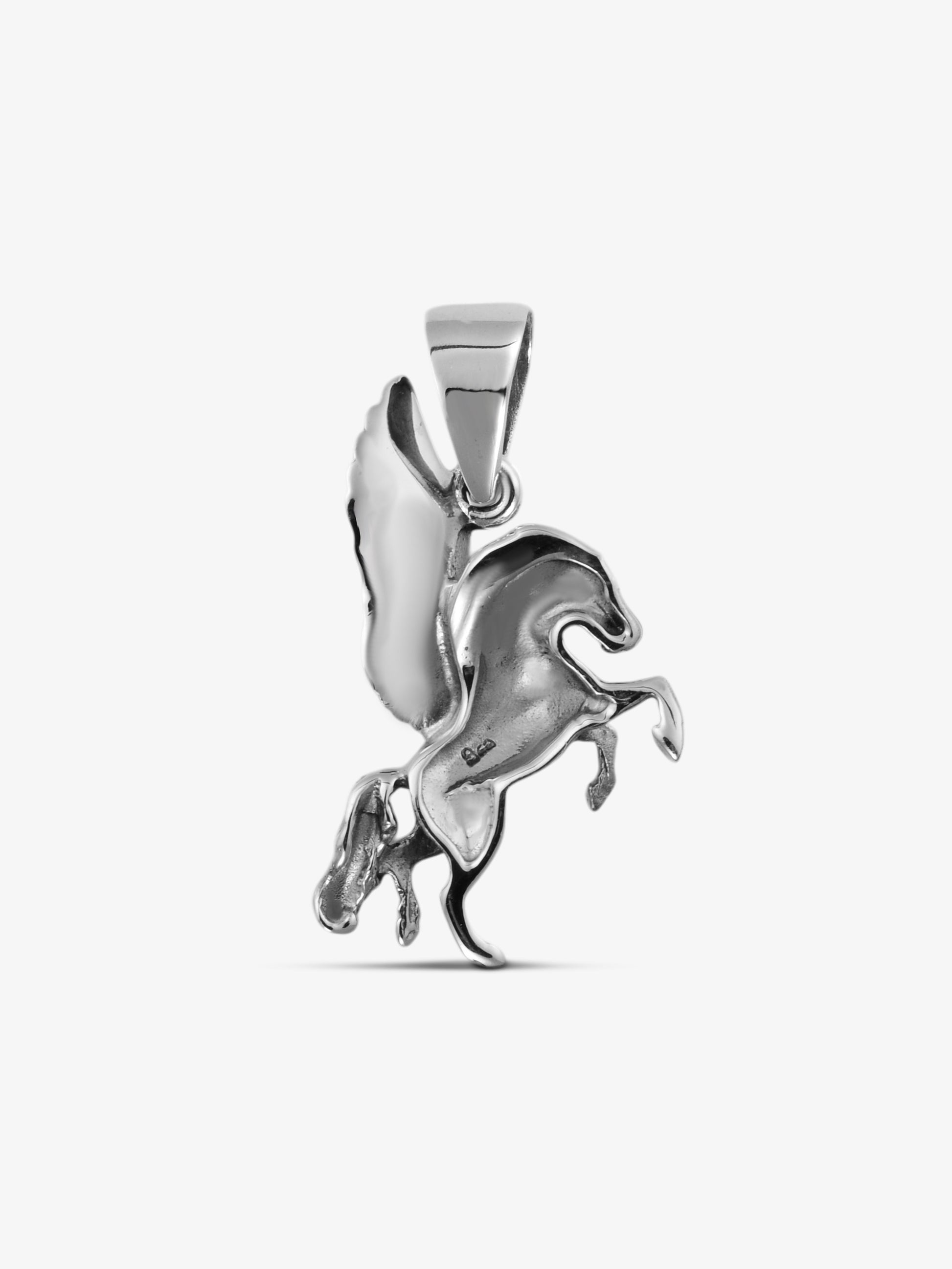 noctain Anhänger Pegasus aus echtem 925 Sterling Silber, fliegendes Pferd mit Flügeln, Premium Schmuck Design für Herren Damen und Kids, mythologisches Fabelwesen Silberanhänger AH-S-17